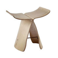 ORION91 Mesa Taburete Auxiliar Estilo Mariposa Color Nogal 42 x 30 x 38 cm - SpazioLuzio - details 2