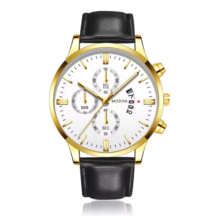 Reloj De Pulsera De Lujo Para Hombre En Acero Inoxidable Calendario De Negocios Quartzo Estilo Casual Y Moda Sin Resistencia Acuática - 1