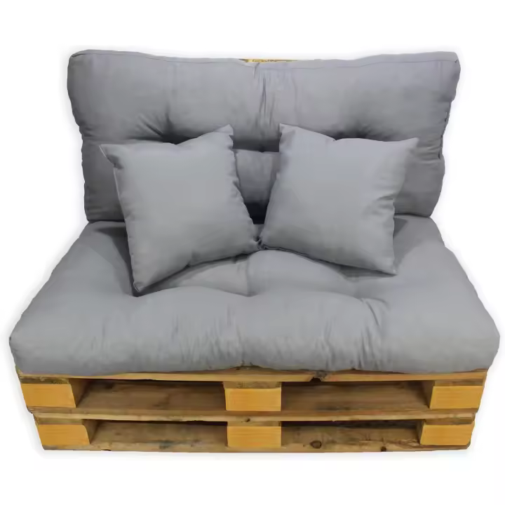 Cojines Sofá Palets. Conjunto 4 Piezas para Palet, Asiento 120x80 cm + Respaldo + 2 Cojines. Cómodo y Elegante para Interior y Exterior. NO Incluye PALETS - 1