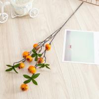 Rama De Pimienta Con Hojas Y 9 Cabezas De Pomegranato Falsas Rojas Y Naranja Para Decoración De Jardín Y Hogar Material De Seda - details 17