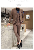 Traje De Boda Elegante Y Casual Para Hombres Estilo Británico Coreano Slim Conjunto De Chaqueta Chaleco Y Pantalones Para Oficina Y Celebraciones - details 24