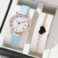 Set De 2 Relojes Para Mujer Lujo Cuero Analogas Reloj De Pulsera De Cuarzo Moda Pulsera Relojes No Aquecible Material De La Caja De Aleación Estilo Casual Tipo De Hebilla Buckle - details 1