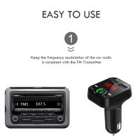 Kit De Manos Libres Para Coche Con Bluetooth FM Transmisor LCD Reproductor MP3 USB Cargador Accesorios Para Coche Negro - details 3