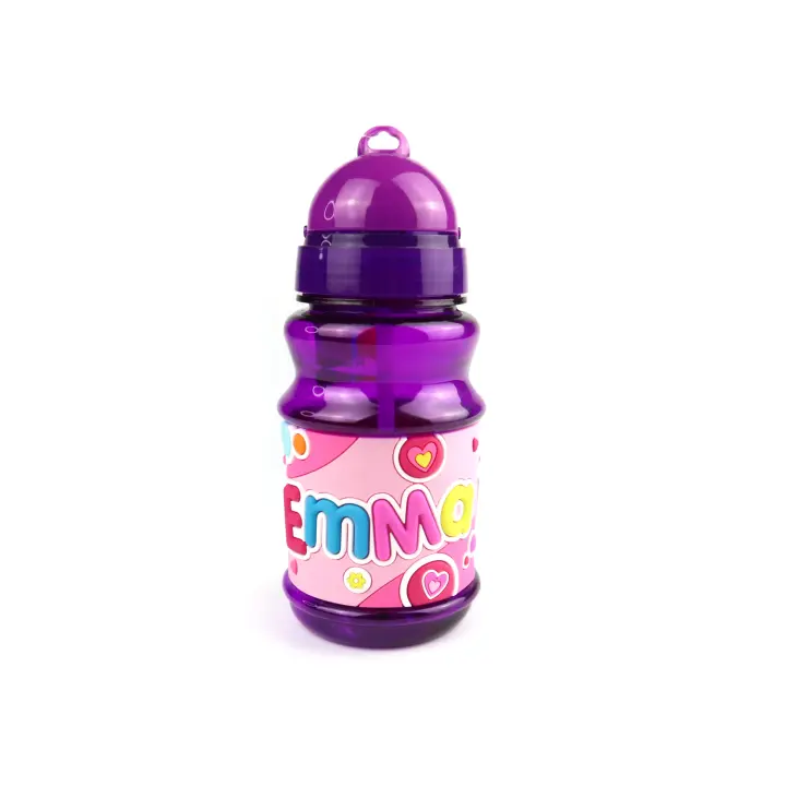 Botella Escolar Infantil Personalizada con Nombre MyName - Botella de agua con Capacidad 370 mL - Diseño Colorido y Divertido - Botella de Agua de Plástico Reutilizable Ideal para la Escuela, Actividades al Aire Libre - 1