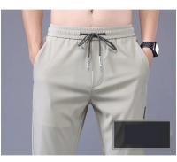Pantalones Casuales Para Hombre Moda Elásticos Rectos Y Delgados Hong Kong Wind Ice Silk Everything Trend Pantalones De Jogging - details 13