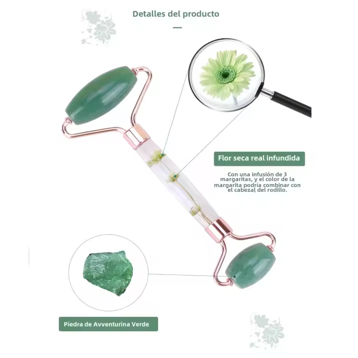 Rodillo De Jade Natural Masajeador Facial Para Mujeres Herramienta De Cuidado De La Piel Relaxante Corporal Regalo Buena - 1