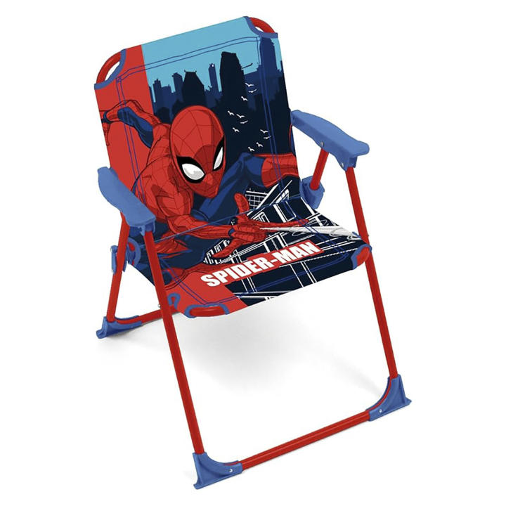 Silla Plegable con Brazos de 38x32x53cm Animado, Silla para  Niños para Playa, Camping, Ligero y  Cómodo de Llevar, Silla Infantil, Resistente y segura, Uso interior/Exterior con cierre de seguridad Stitch, Minnie, Frozen, Spider, Peppa, Canina patrulla