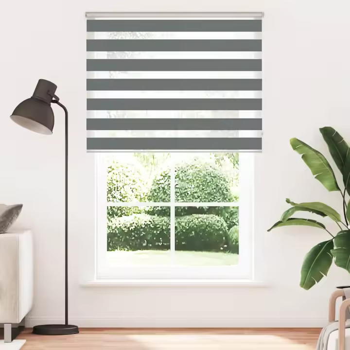 Estor cebra gris oscuro tejido ancho 135,9 cm poliéster - 1