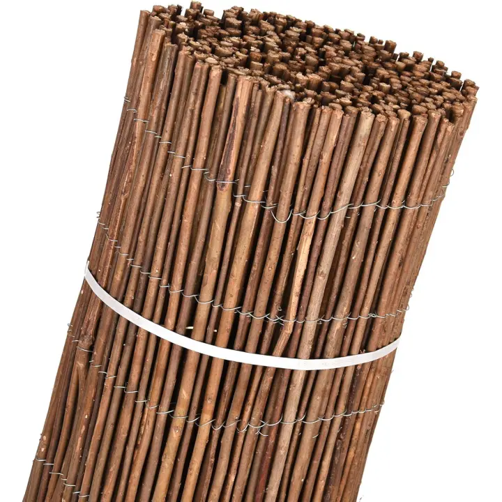 Valla de Mimbre Gruesa  | Cañizo Jardin natural | Cerramiento de Mimbre 85% Ocultación | Valla Decorativa de Mimbre natural - 1