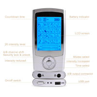 Estimulador Muscular TENS EMS Con Carga USB 16 Modos Doble Canal Masajeador Eléctrico De Pulso Para Alivio Del Dolor - details 2