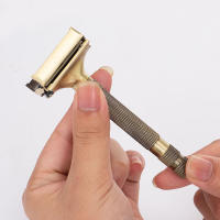 Afeitadora De Seguridad Clásica Ajustable De Lujo Con Diseño De Mariposa Para Hombres Afeitadora De Barbero Para Cara Cuerpo Y Axilas Material De Latón Y Aleación De Zinc - details 4