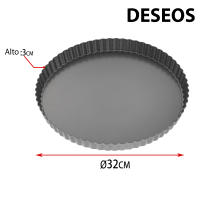 DESEOS Molde de horno rizado con base extraíble | Molde de repostería | Bandea tartas | Acero al carbono | Antiadherente | Varias medidas - details 2