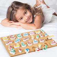Puzzle De Madera 3D Para Niños Juego Educativo De Letras Y Números Tangram Tablero De Aprendizaje Mano Grabación Juguete Cognitivo - details 10