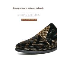 Zapatos Casuales De Cuero Para Hombres Con Diamantes Hechos a Mano En Italia Botines Slip-On Estilo Peluquero Cierre SLIP-ON - details 4