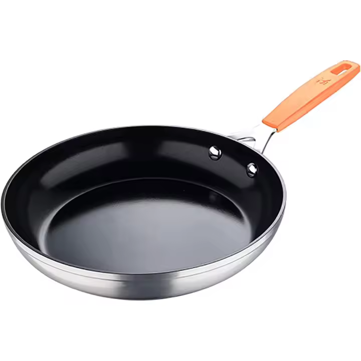 San Ignacio Compact - Sartén 24cm - Aluminio Forjado - Interior Whitford Fusion En Negro Pulido - Exterior En Acabado Mate - Lista para Inducción - Mango De Acero Inoxidable Detalle Color naranja en silicona ignífuga - 1