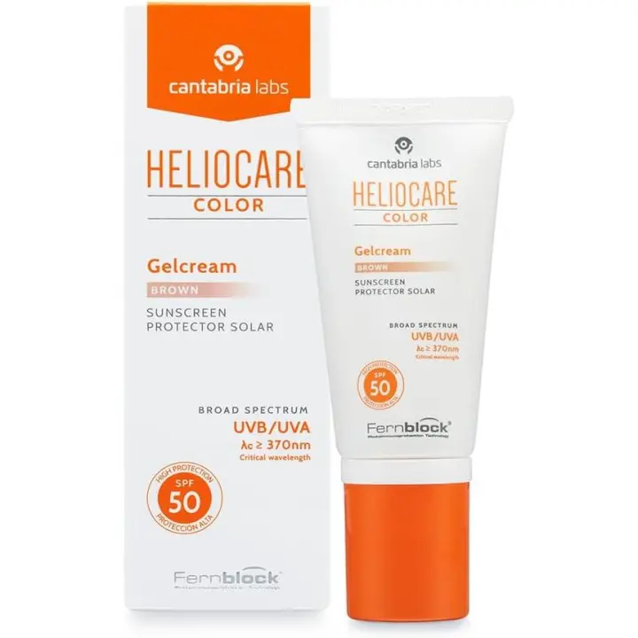 Cantabria Labs Heliocare Color Gelcream SPF 50 - Fotoprotección Avanzada con Color, Fluido Hidratante en Textura Gel, Acabado Natural, Pieles Normales y Secas, Tono Brown, 50ml - 1