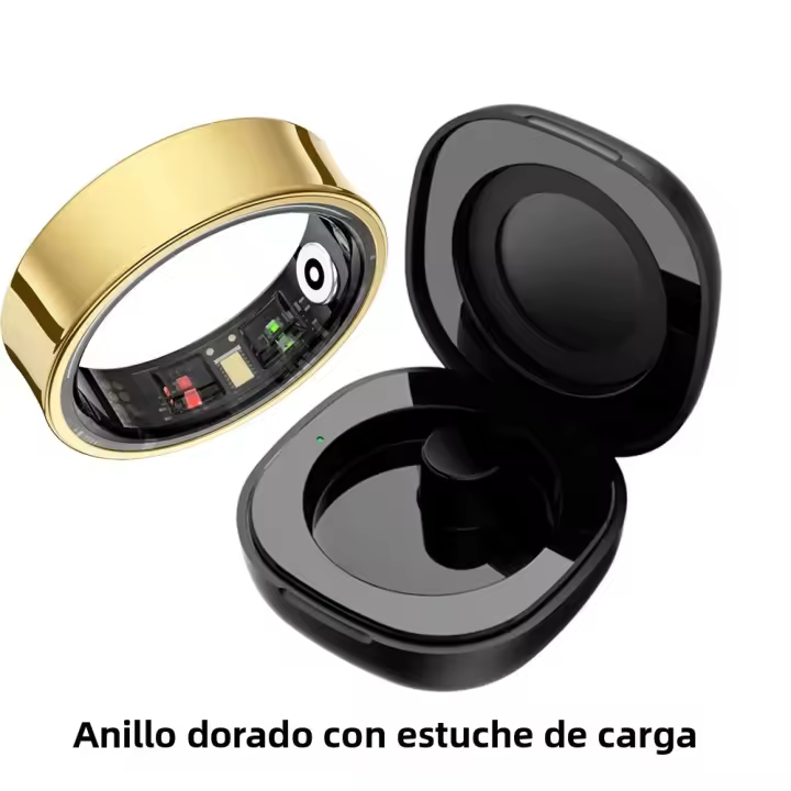 Anillo Inteligente R09 Para Hombres Y Mujeres Con Monitor De Salud Carga En Estuche Control De Cámara Impermeable 5ATM Medidor De Temperatura De Piel - 1