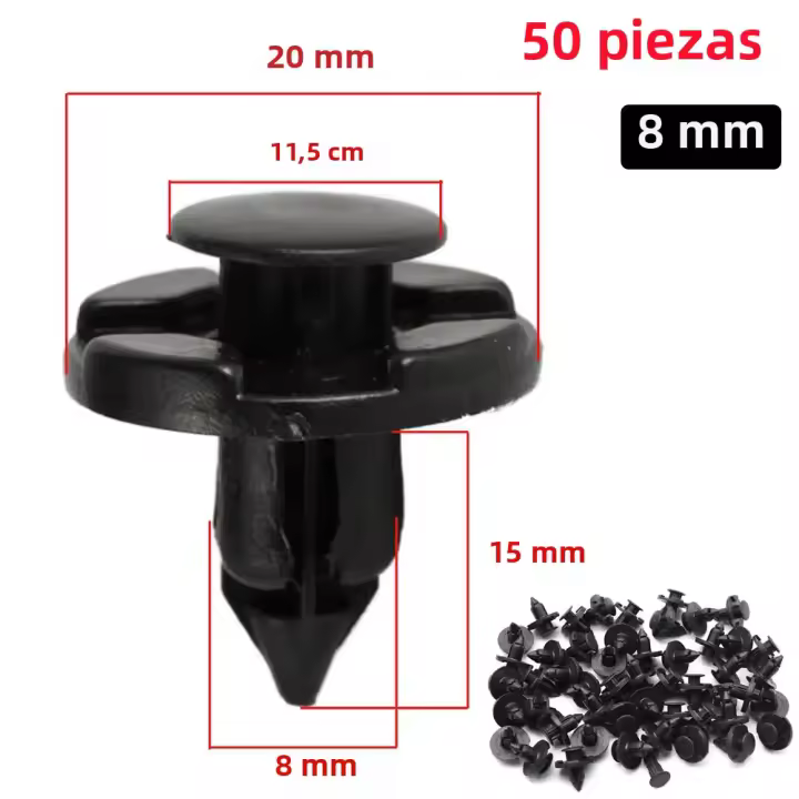 50pcs Clips De Automóvil 8mm Para Nissan Retenci\u00f3n De Paneles De Puerta Parachoques Plásticos Herramientas De Reparaci\u00f3n De Coches - 1