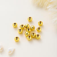 20-100pcs Bolas De Espaciador Redondas De Cobre Pintadas Con Oro Y Platino 14K 18K Para Joyería DIY Collar Perlas Suministros - details 9