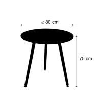 ORION91 Mesa Ø80cm Tablero Doble Negro 3 Patas Redonda Madera de Haya Nórdico Comedor Salón Cocina Teletrabajo Oficina - SpazioLuzio - details 0
