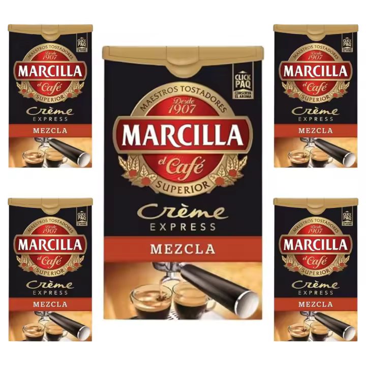 Pack de 5 Café molido Creme Express Mezcla. 250g Marcilla - 1
