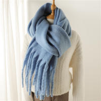 Nueva Bufanda Gruesa Para Mujer De Otoño Invierno 240x38cm Estilo Fashion Suave Y Cálida Con Borlas Mohair Para Europa Y América - details 22