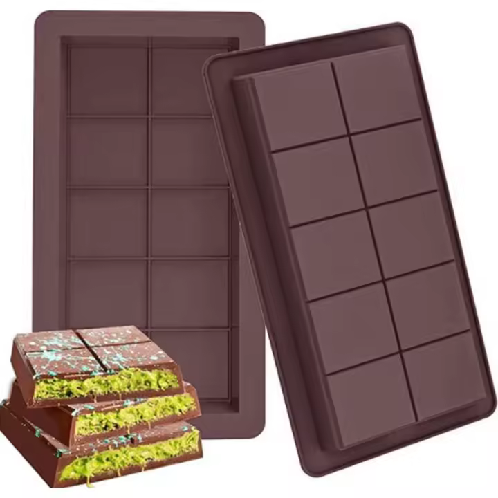 2 Moldes de silicona para chocolate, Barra de chocolate, praliné, extra profundos, para bombones de chocolate y Praliné. 24,7*13,2*3cm - 1