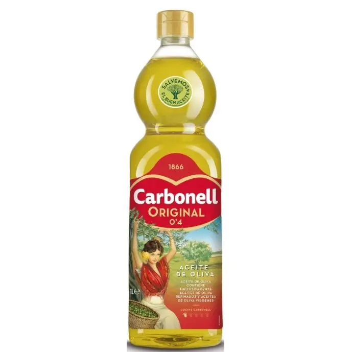 Carbonell® Aecite De Oliva Original 0'4º 1L, Pack de 1-4 Botellas, El aceite versátil, que acompaña los platos del día a día. Respeta el auténtico sabor de los platos,especialmente recomendado para su uso en caliente, tanto en guisos como en fritura - 1