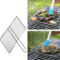 Red De Barbacoa De Malla De Hierro Con Pinzas Para Asar Carne Pescado Y Vegetales Herramientas De Barbacoa Para Camping Y Picnics - details 4