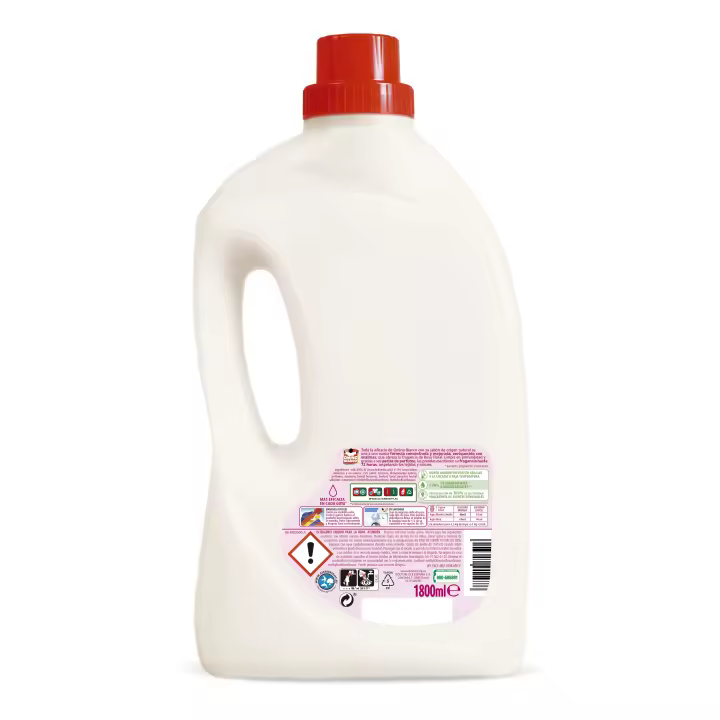 Omino Bianco - Detergente Líquido Rosa Floral, 45 Dosis, Pack 2 x 1800ml + 40ml, Limpieza Profunda con Jabón Natural, Fragancia Floral Duradera, Apto para Pieles Sensibles - 1