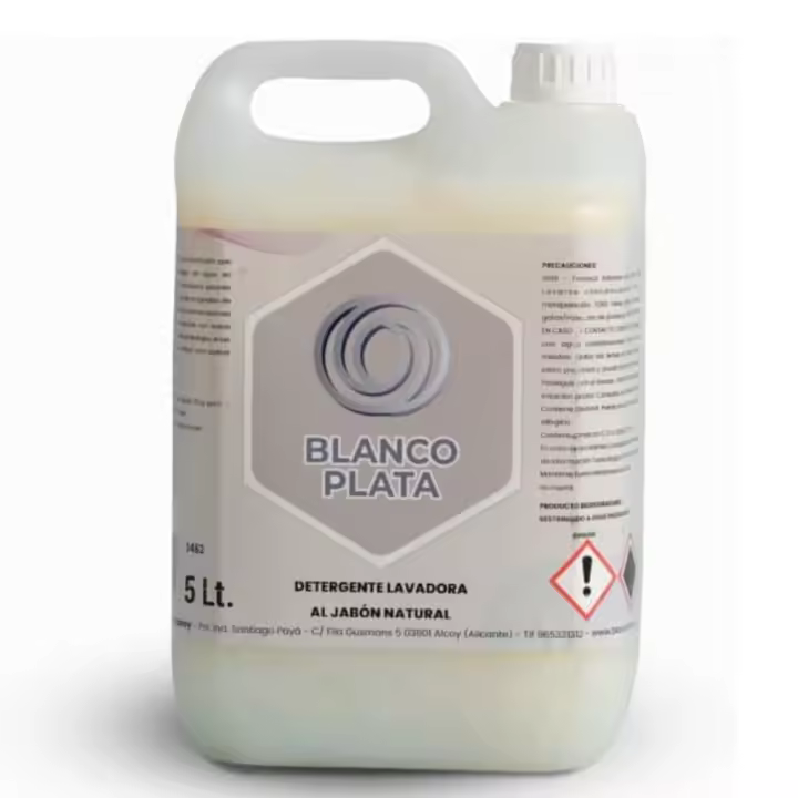 Detergente Lavadora Líquido al Jabón Natural para Ropa blanca y de color. 90 lavados. 5L Blancoplata - 1