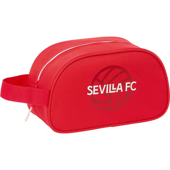 SAFTA | NECESER 1 ASA ADAPTABLE CARRO SEVILLA FC - Neceser Licencia Oficial - Diseño Elegante - Ideal para Viajes y Uso Diario - Material Resistente - Cierre de Cremallera Seguro - 1