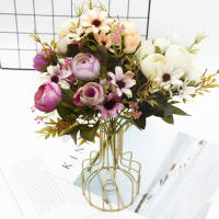 1 Rama De Flores Artificiales Con 5 Cuchillas Y 12 Cabezas Para Decoración De Hogar Y Bodas Accesorios Para Fotos De Despedida De Soltera Baratas Y De Alta Calidad - details 3