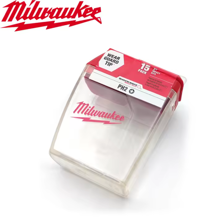 Estuche De Almacenamiento Para Brocas PH2 Milwaukee Accesorio De Herramienta Portátil Material Plástico Tamaño 6.4cm*4.6cm*2.5cm - 1