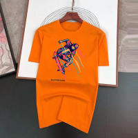 Camiseta Estampada De Patines De Color Spray Primavera Verano Moda Unisex Cuello Redondo Manga Corta Estilo Coreano Top Tees Para Mujer Y Hombre - details 5