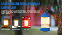 Lámpara De Camping Trustfire C2 Recargable Con Batería Integrada 21700 Para BBQ Y Tiendas De Campaña Fuente De Energía Emergente Luz LED Duración >12h Material De Aluminio - details 0
