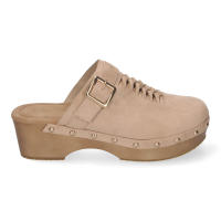 Davinia Shoes Zueco de Tacon para Mujer, Comodos y Elegantes, Detalles de Tachuelas, Pala Calada, y Talon Abierto. Shoes&Blues.es DB-3241-Beige - details 1