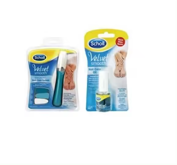 dr Scholl VELVET SMOOTH lima de uñas electronica con recambios y ESMALTE DE BRILLO GRATIS - 1