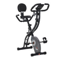 HOMCOM Bicicleta Estática Plegable con Sensor de Pulso Pantalla LCD Resistencia Ajustable de 8 Niveles Sillín Regulable y Respaldo para Entrenamiento en Casa 107x53x107 cm Negro - details 0
