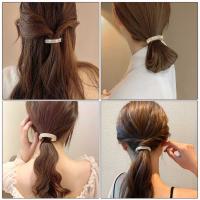 Haimeikang Clip Para El Cabello De Moda Para Mujer Con Rhinestone Metálico Y Perlas Accesorios Para El Cabello Barretta Para Cola De Caballo - details 0