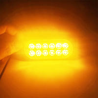 Luz De Advertencia Constante LED Para Camión 12V 24V 12smd Luz De Barra De Grille Luz Beacon De Coche Amarilla Roja Azul Universal ABS - details 2