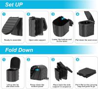 Inodoros portátiles para acampar, inodoros portátiles para adultos, inodoros portátiles para adultos, inodoros portátiles impermeables plegables, adecuados para acampar, automóviles, cubos, viajes, al aire libre, senderismo, viajes, remo, playa, tiendas d - details 2