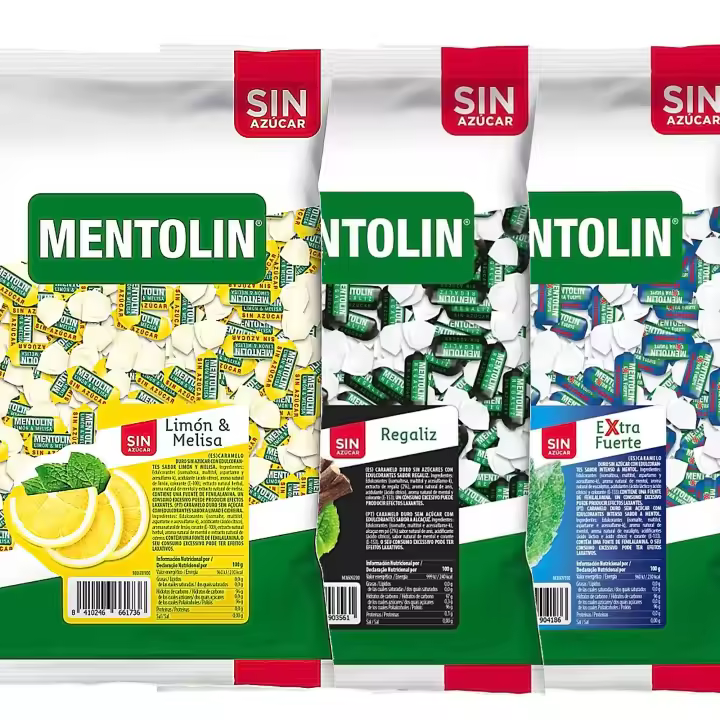 MENTOLIN PACK 3 Kg caramelos sin azúcar para la tos Limón Melisa & Regaliz & Extra Fuerte - 1