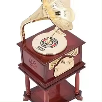 Caja de música con fonógrafo, caja de música de gramófono vintage con mecanismo de relojería para decoración del hogar Mecanismo hecho a mano Caja de música Mecanismo Caja de música (Gramófono marrón - 1