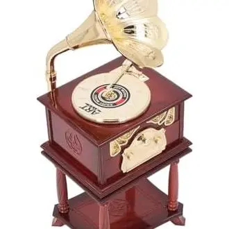 Caja de música con fonógrafo, caja de música de gramófono vintage con mecanismo de relojería para decoración del hogar Mecanismo hecho a mano Caja de música Mecanismo Caja de música (Gramófono marrón - 1