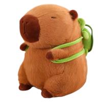 HOGARISIMO Capibara peluche con mochilita de tortuga ,mejor regalo de cumpleano ,peluche capybara kapibara - details 0