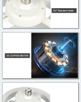 Nuevo ventilador RGB para dormitorio y Hogar, with rosca E27, ventilador de techo with Atenuation continua. Iluminación tricolor de 30 W + Luz Ambiental RGB. - details 9