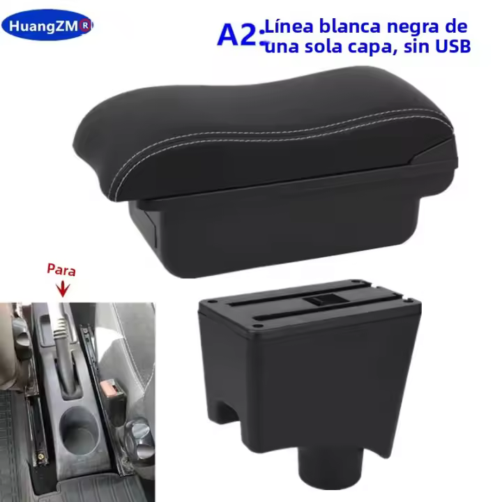 Soporte Central Para Coche Dacia Renault Sandero Logan 2 Nissan Almera G15 Lada LARGUS Caja De Almacenamiento Accesorios De Coche Material Cuero/Plástico ABS - 1