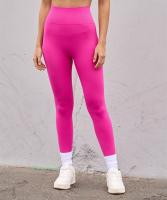Pantalones Deportivos De Cintura Alta Sin Costuras Con Levantamiento De Glúteos En Parche De Melocotón V-Fold Para Mujer - details 4