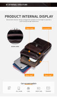 Bolsa De Cintura Para Teléfono WESTAL De Cuero Genuino Pequeña Bolsa De Pecho Deportiva Negra Para Hombres Estilo Casual - details 1
